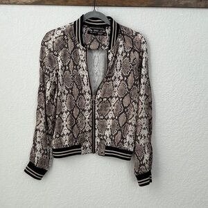 Evereve Snake Print Jacket - Black and Brown
